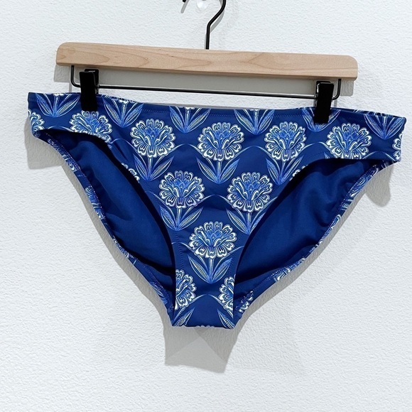 Johnny Was Yao Hipster Bikini Bottom Swimwear Blue Floral Tropical Size XXL